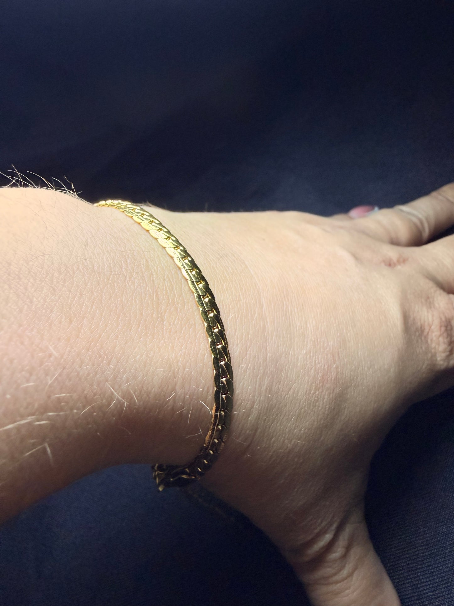 PULSERA CUBANA GOLD PLANA