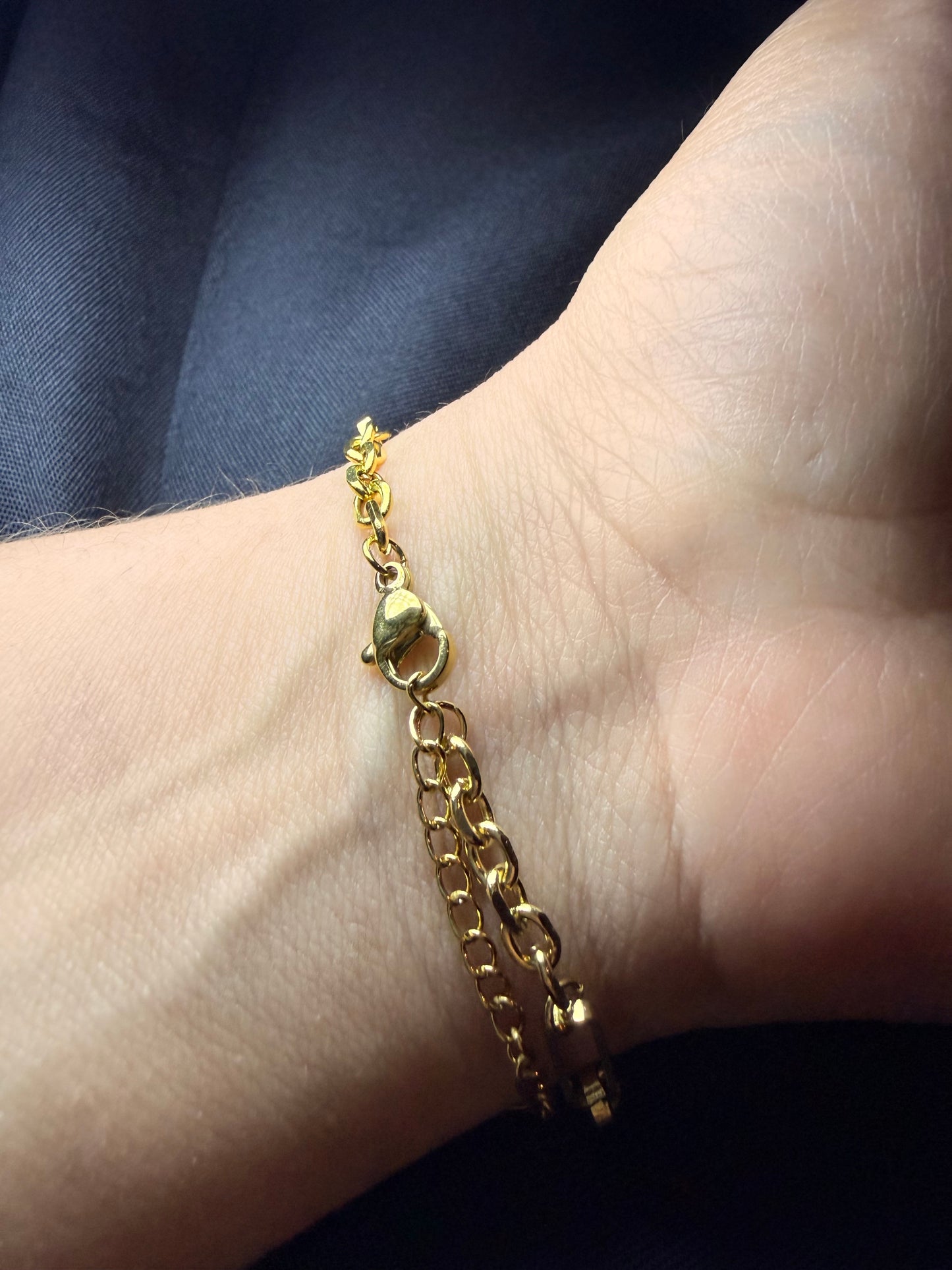 PULSERA ROLO FACETADO CORAZÓN