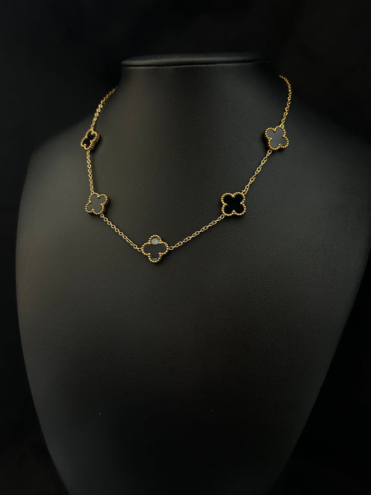 CADENA TRÉBOL GOLD BLACK