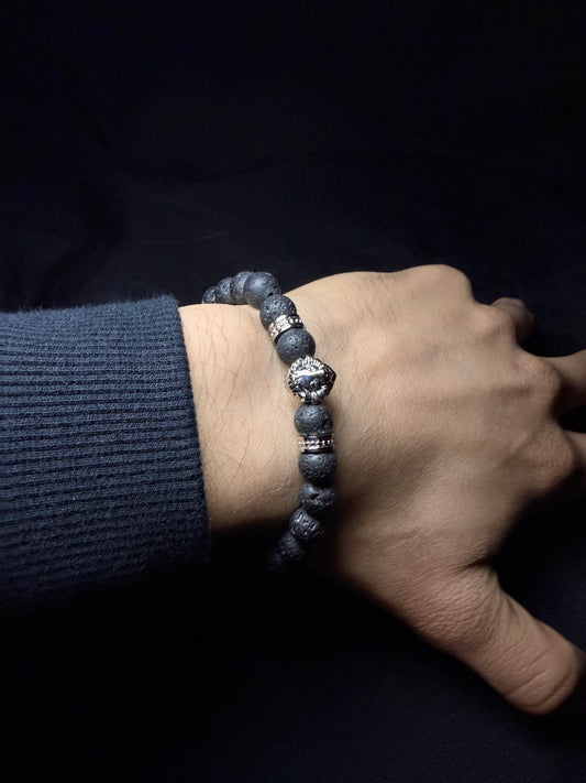 PULSERA VOLCÁNICA LEON SILVER