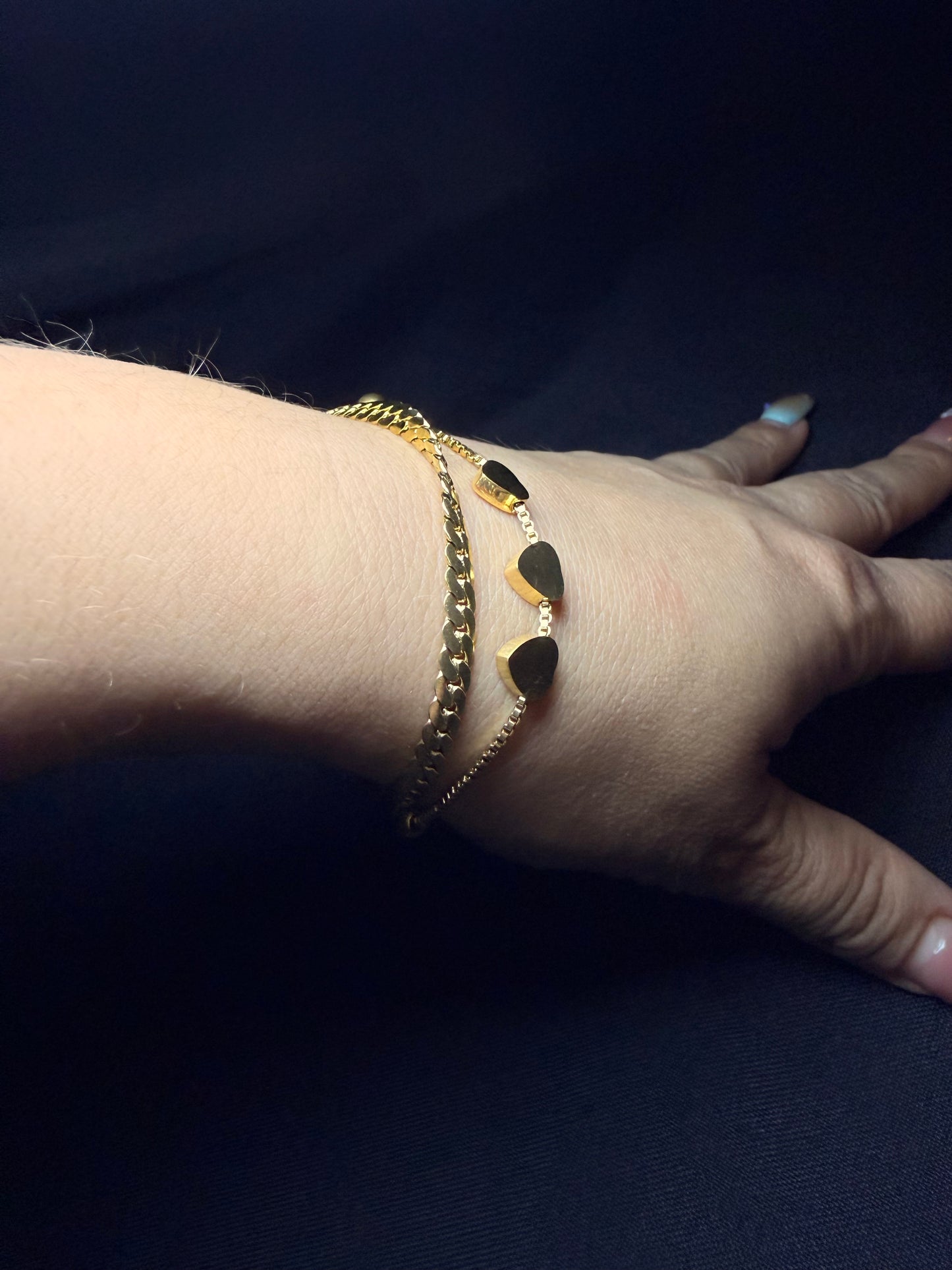 PULSERA DOBLE GOLD CUBAN LOVE