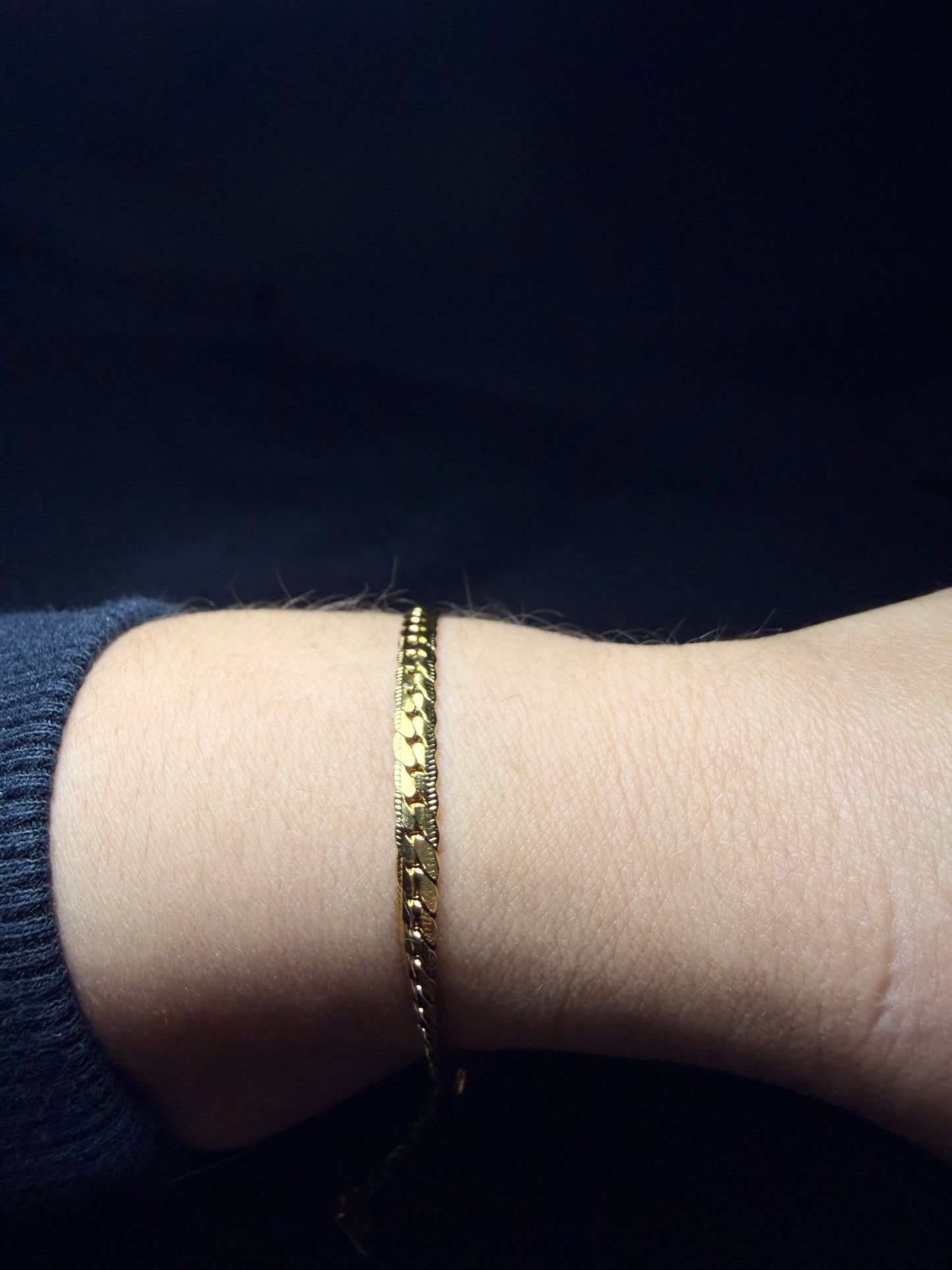 PULSERA CUBANA GOLD PLANA