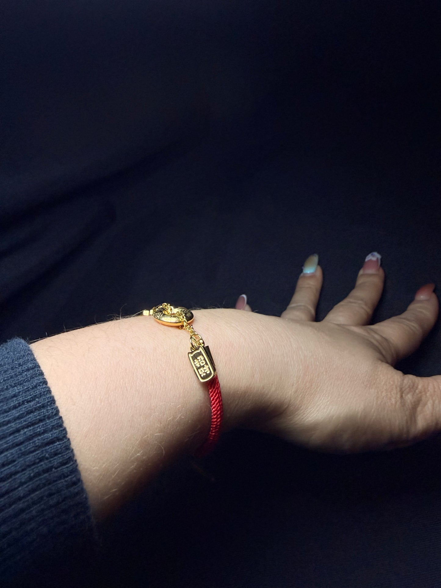 PULSERA GOLD-RED TEJIDO