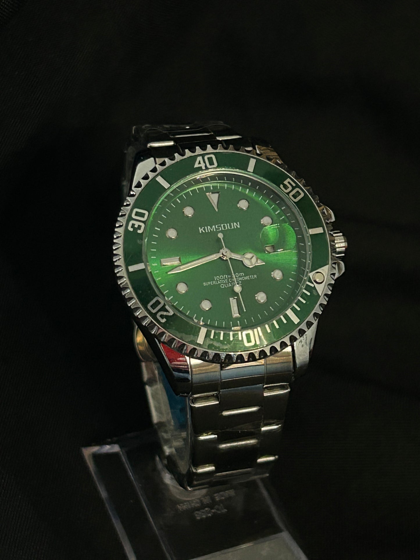 RELOJ KIMSOUN GREEN-SILVER