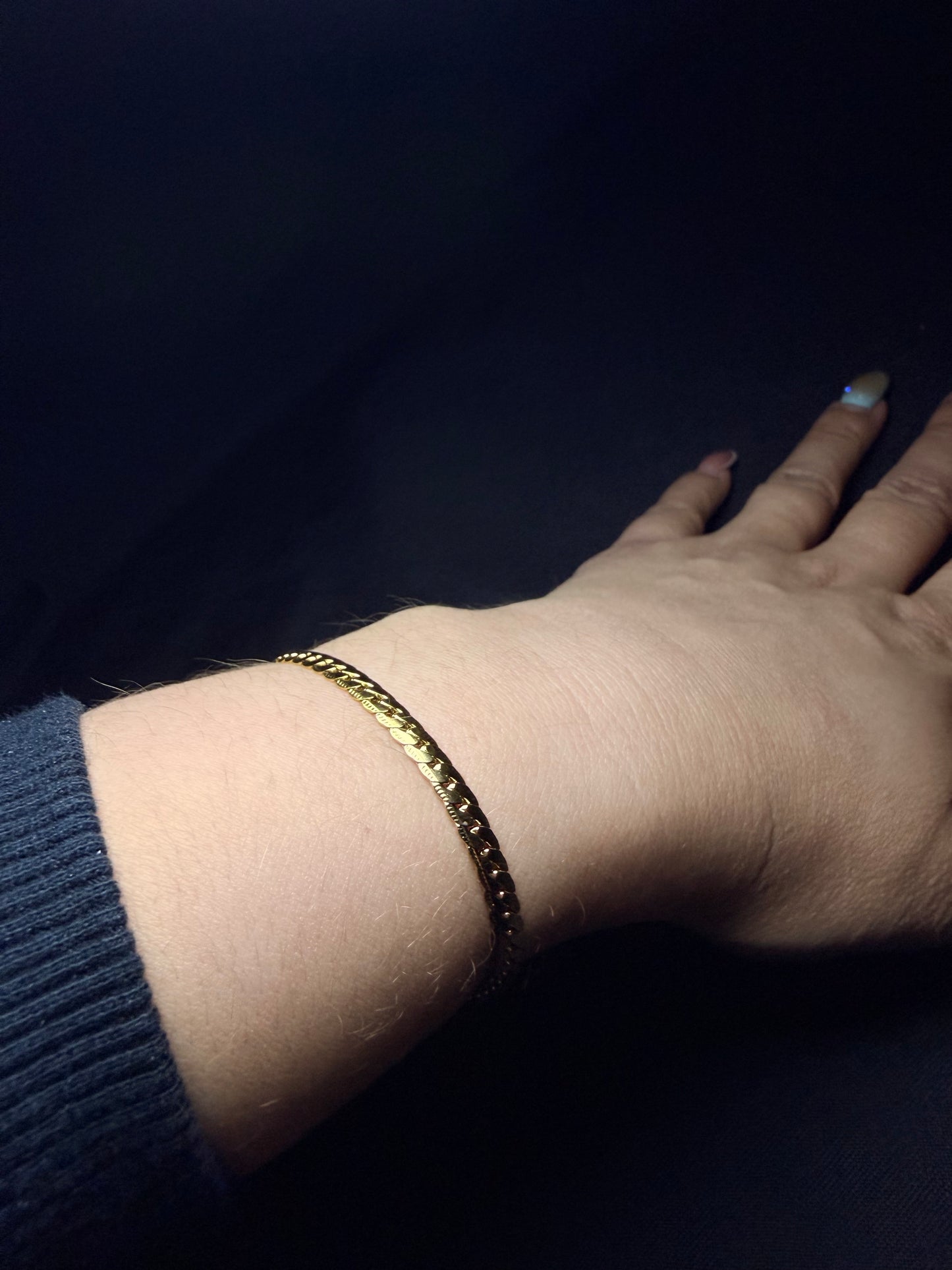 PULSERA CUBANA GOLD PLANA