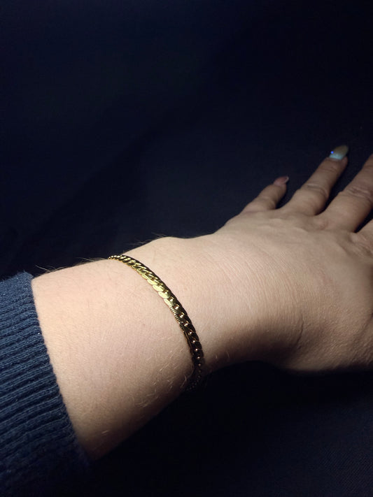 PULSERA CUBANA GOLD PLANA