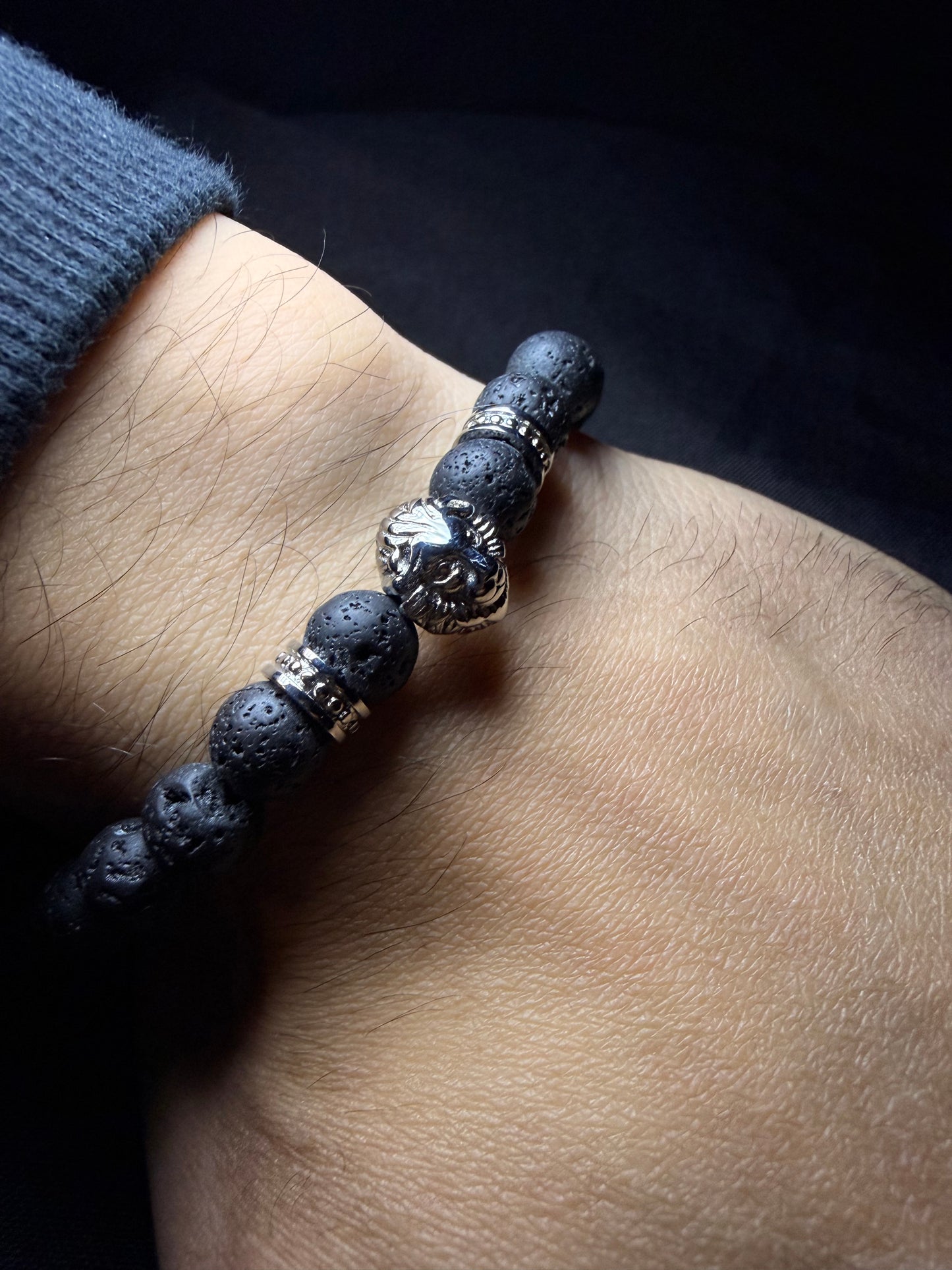 PULSERA VOLCÁNICA LEON SILVER