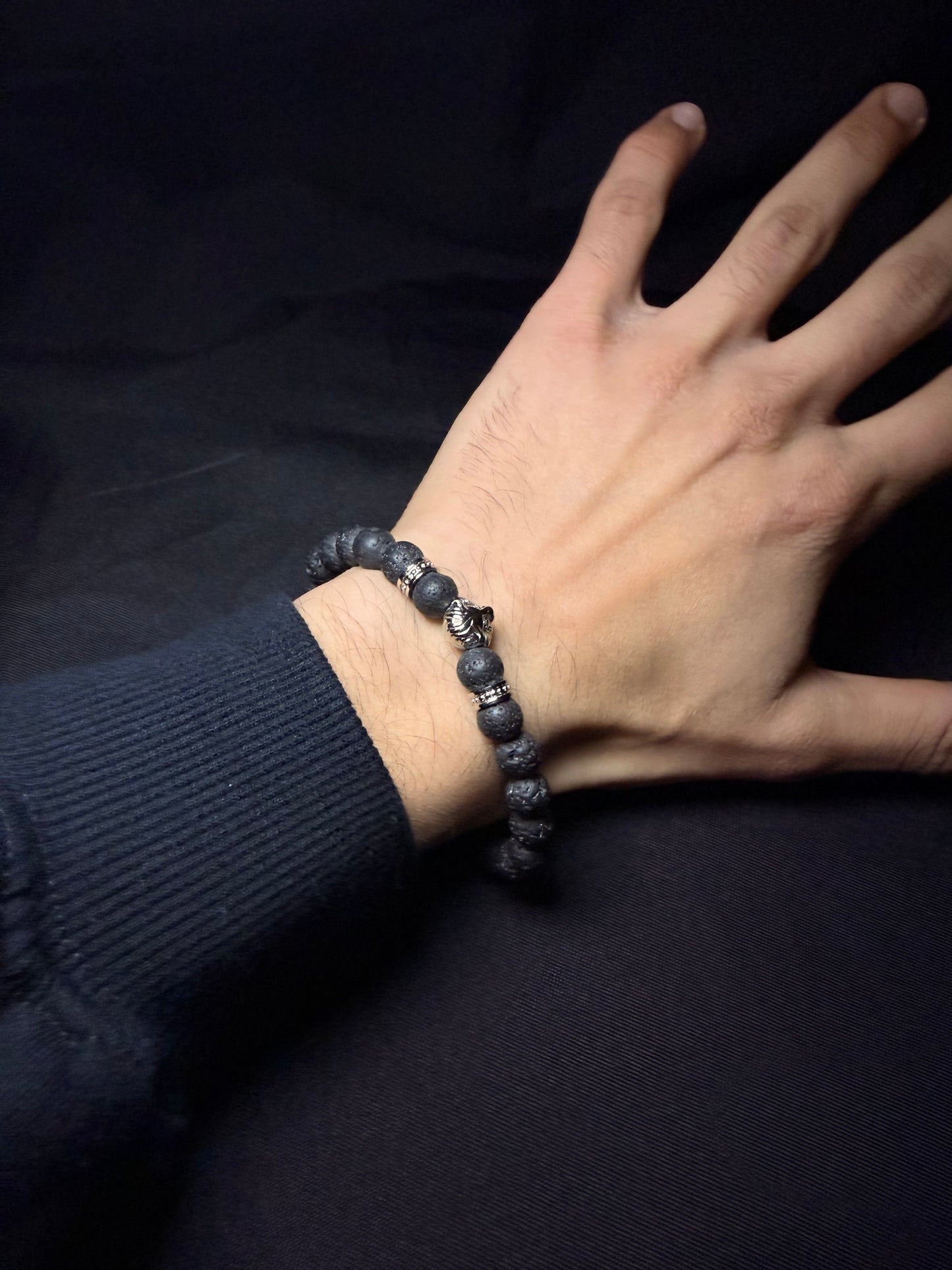 PULSERA VOLCÁNICA LEON SILVER