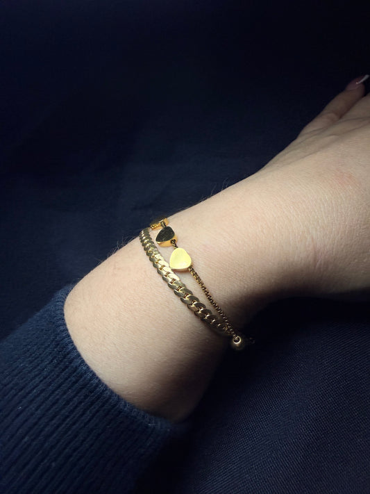 PULSERA DOBLE GOLD CUBAN LOVE
