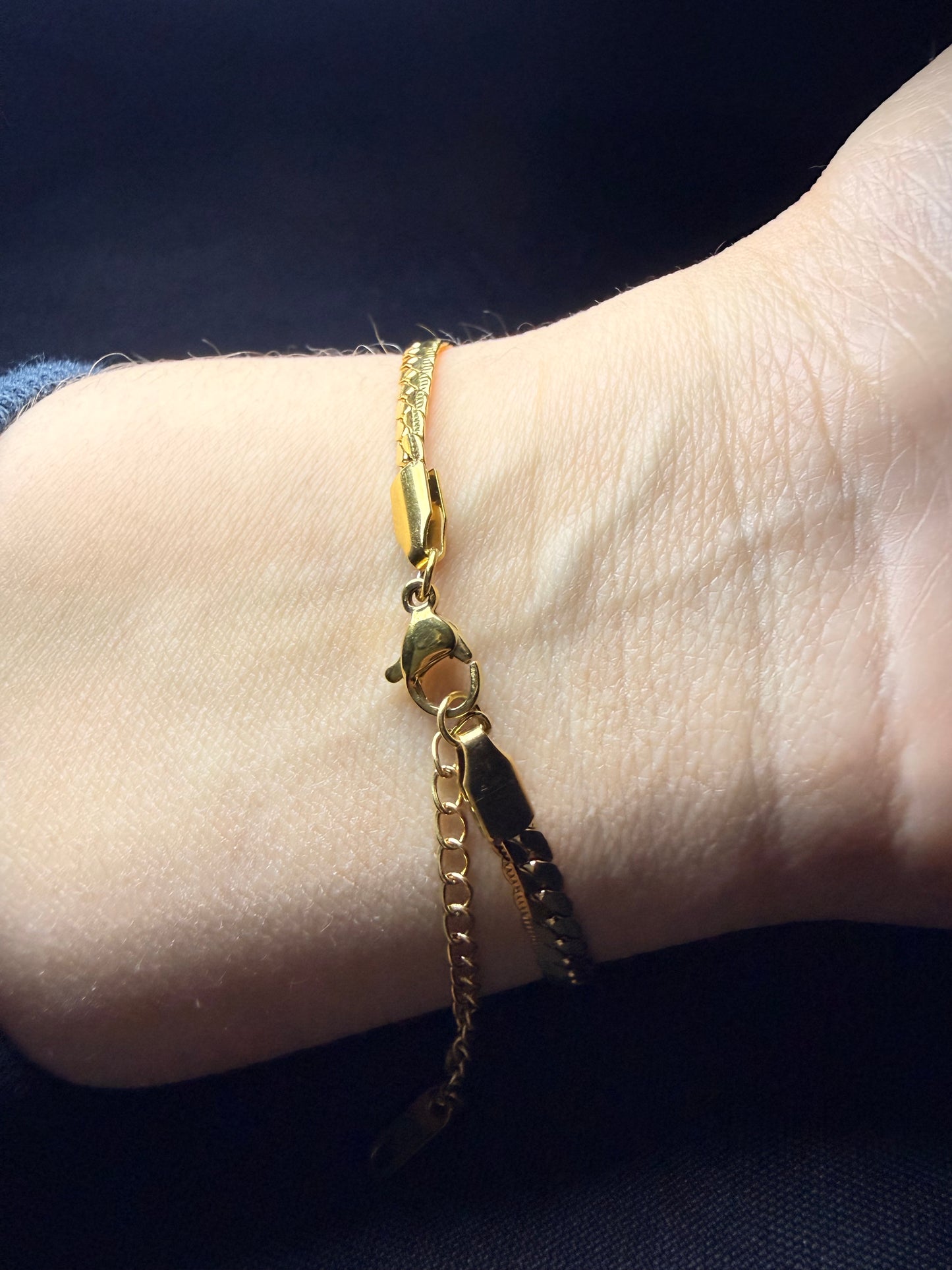 PULSERA CUBANA GOLD PLANA