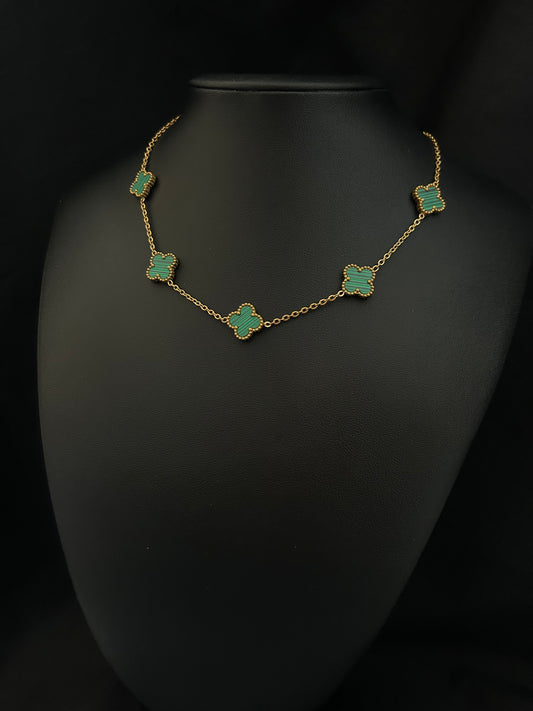 CADENA TRÉBOL GOLD GREEN