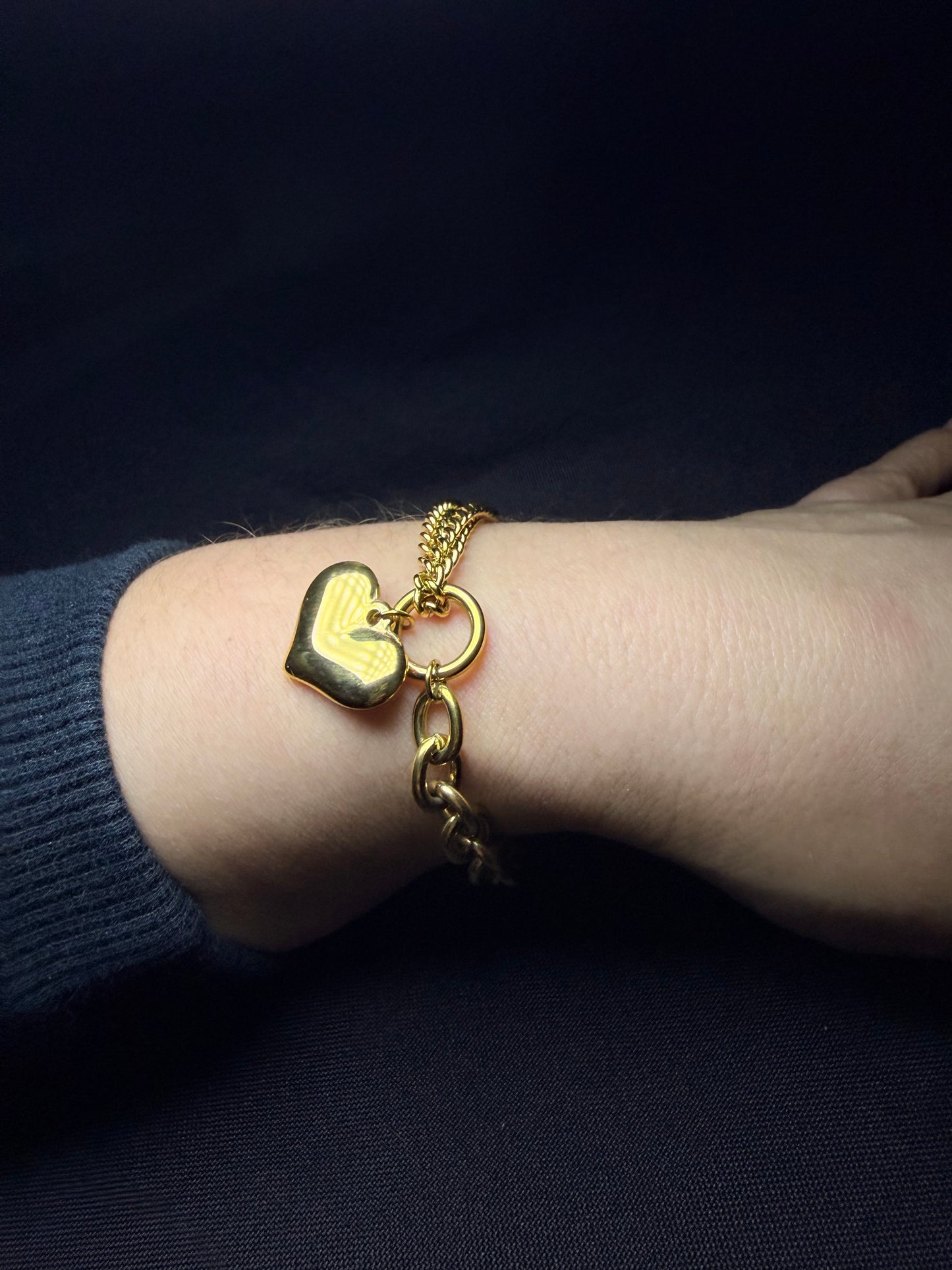 PULSERA GOLD-LOVE TEJIDO DOBLE