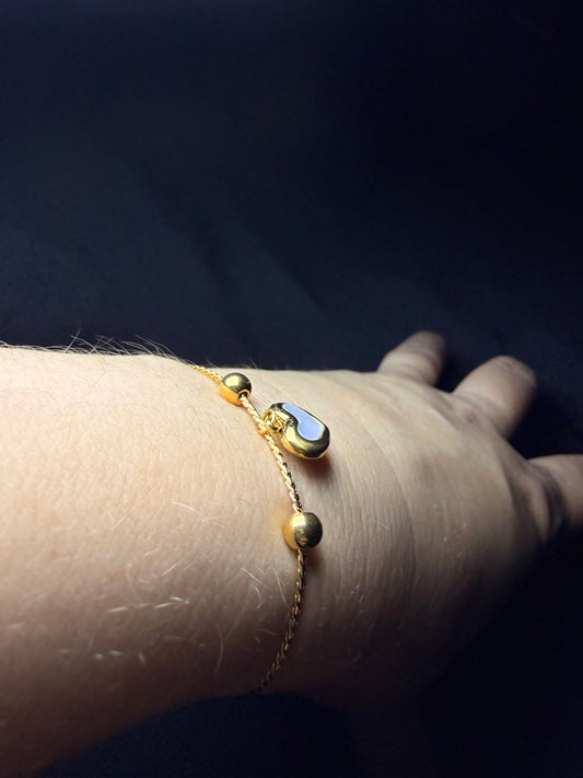 PULSERA CORAZÓN GOLD WHITE