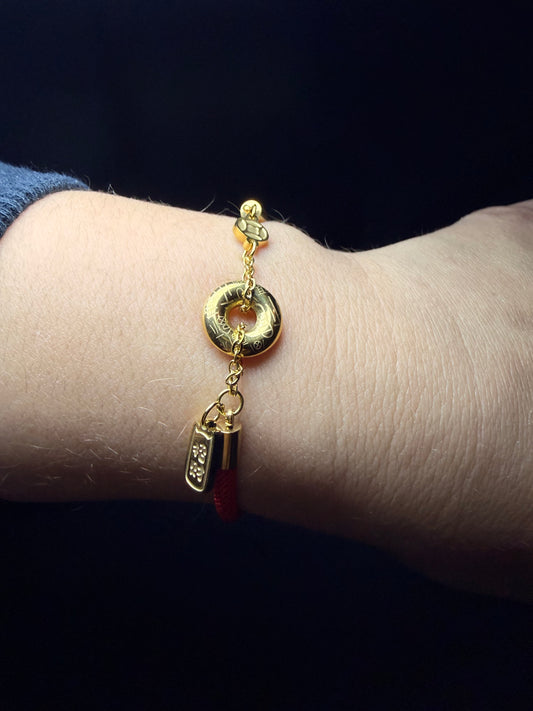 PULSERA GOLD-RED TEJIDO